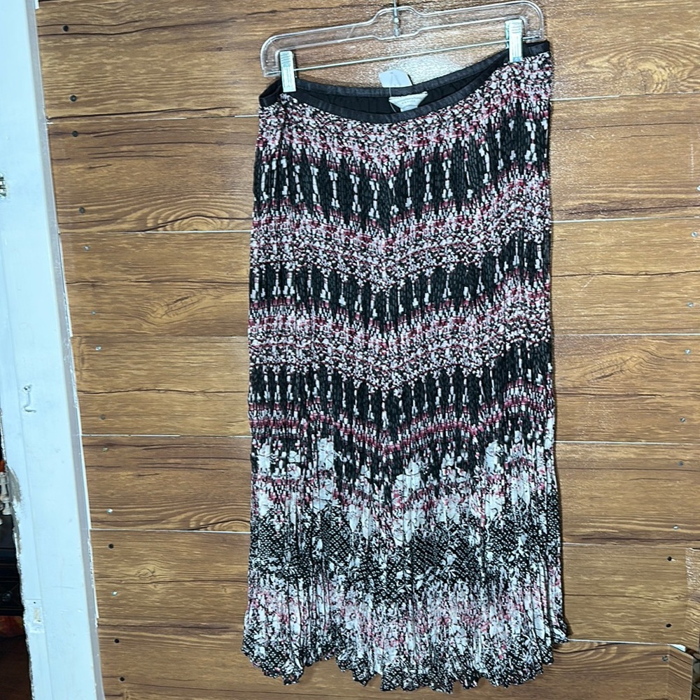 NWT Women's Christopher Banks Colorful Crinkled Floral Lined Peasant Skirt PL
